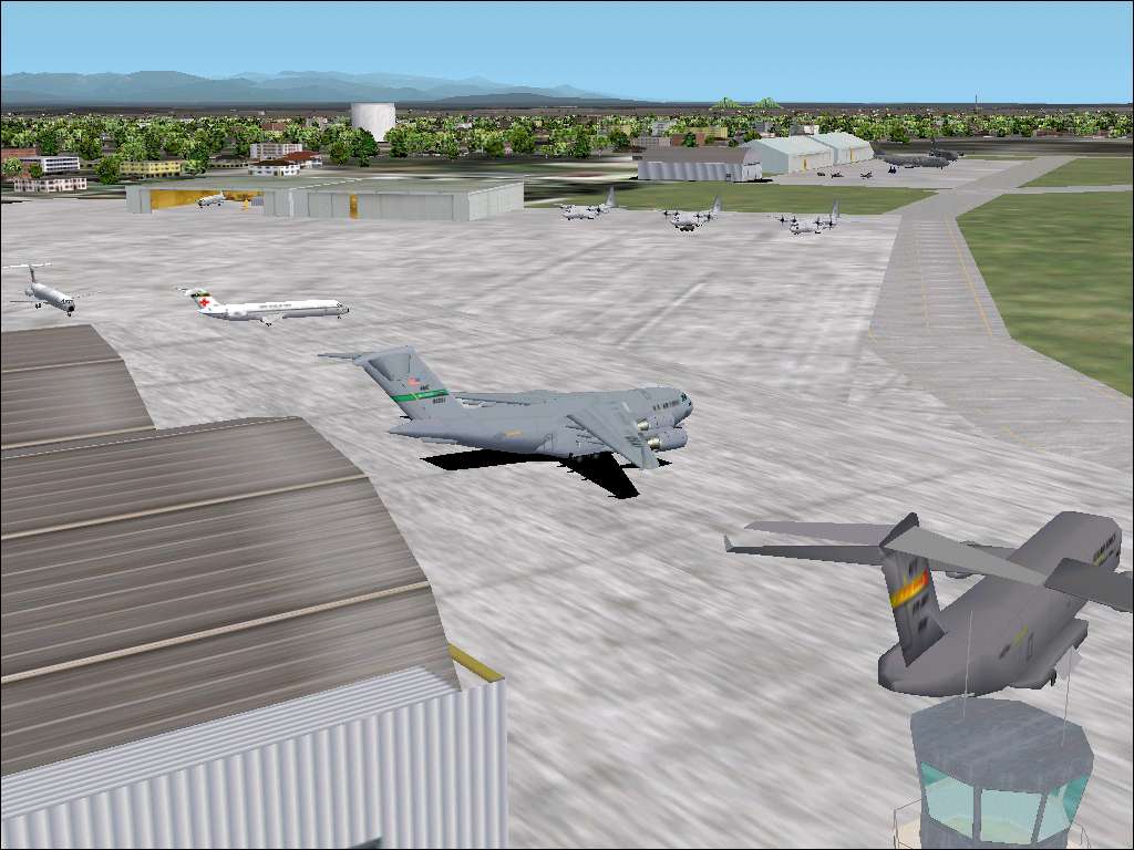 Near Tacoma, Washington, This Scenery Is A Fair Representation Of Mcchord Afb's Ramp Area