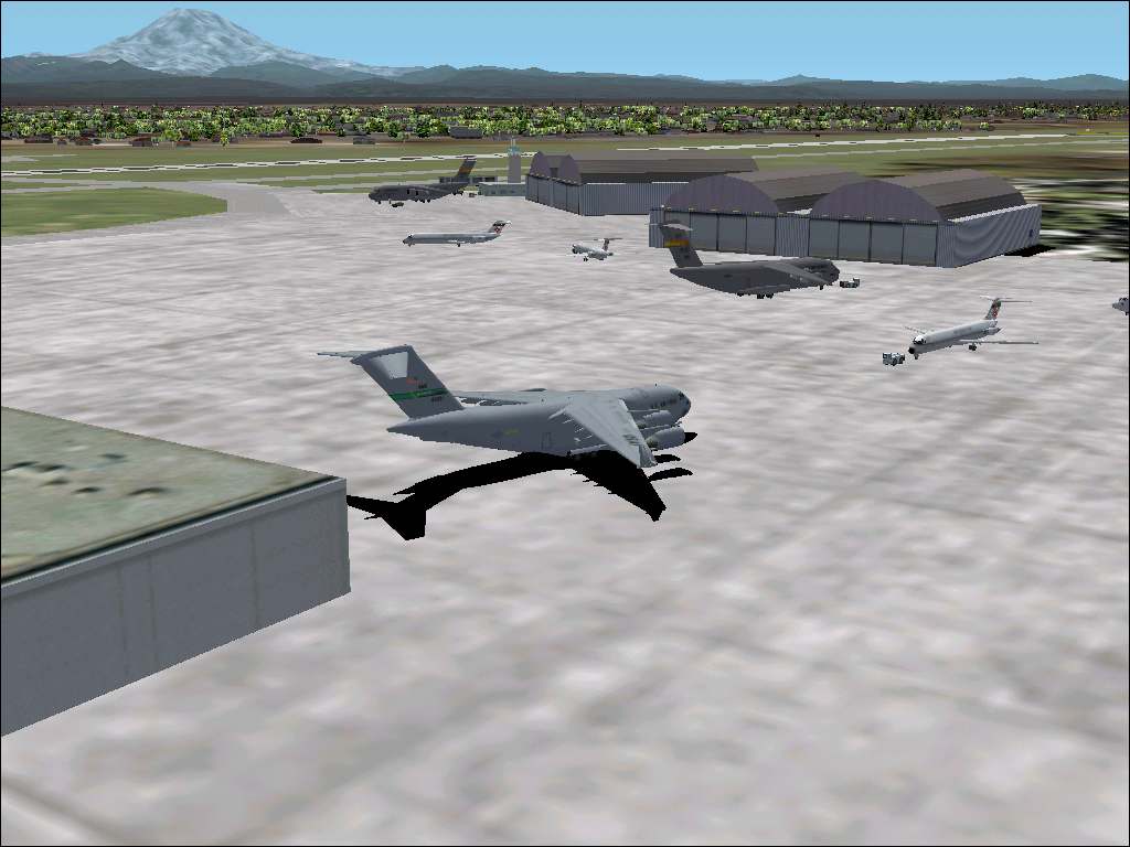Near Tacoma, Washington, This Scenery Is A Fair Representation Of Mcchord Afb's Ramp Area
