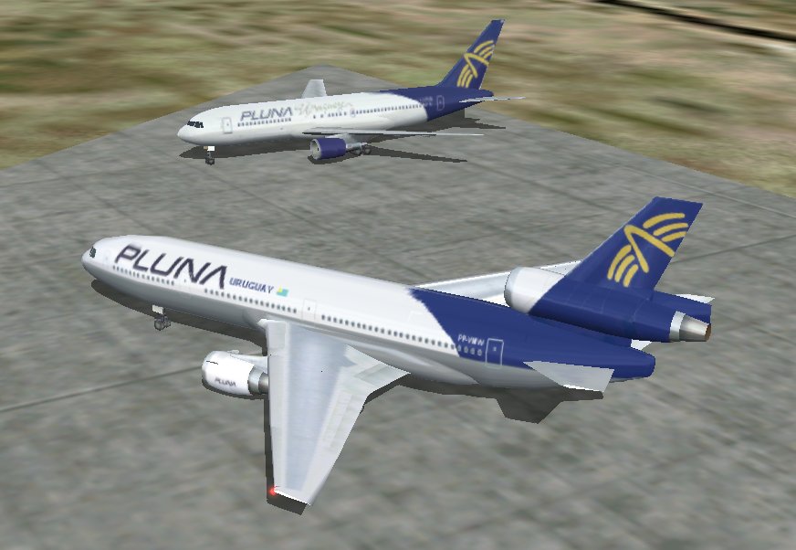 Boeing 767-200 E Mcdonnell Douglas Dc 10 Pluna Uruguay Textures Repaint Of The Fsp Boeing