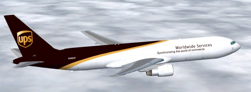 Fs2002 Ups (New Colors) Boeing 767-300, Registration N308Up