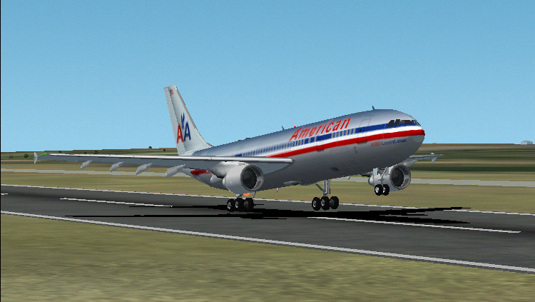 Fs2002 American Airlines Airbus A300-600R Full Moving Parts, Rotation Engine Fan And Turbi