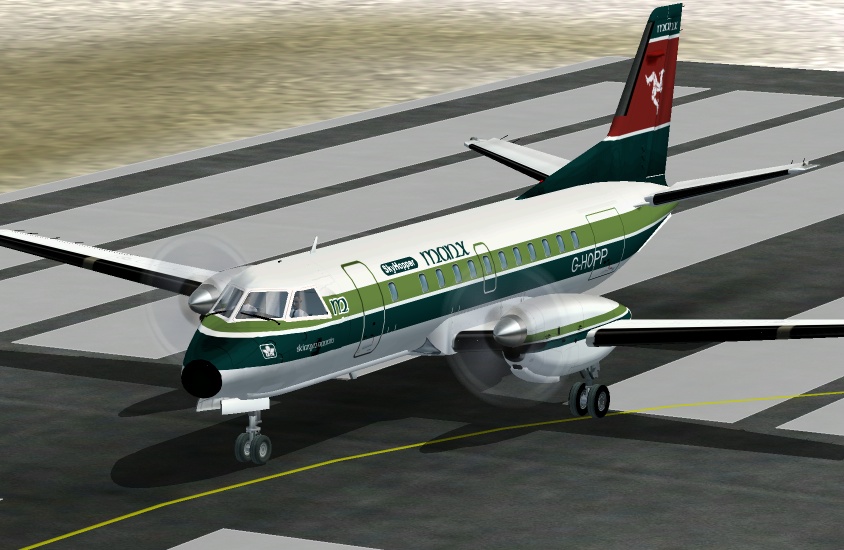 Fs2002 Manx Airlines Saab 340 Textures Exclusively With Night Effects
