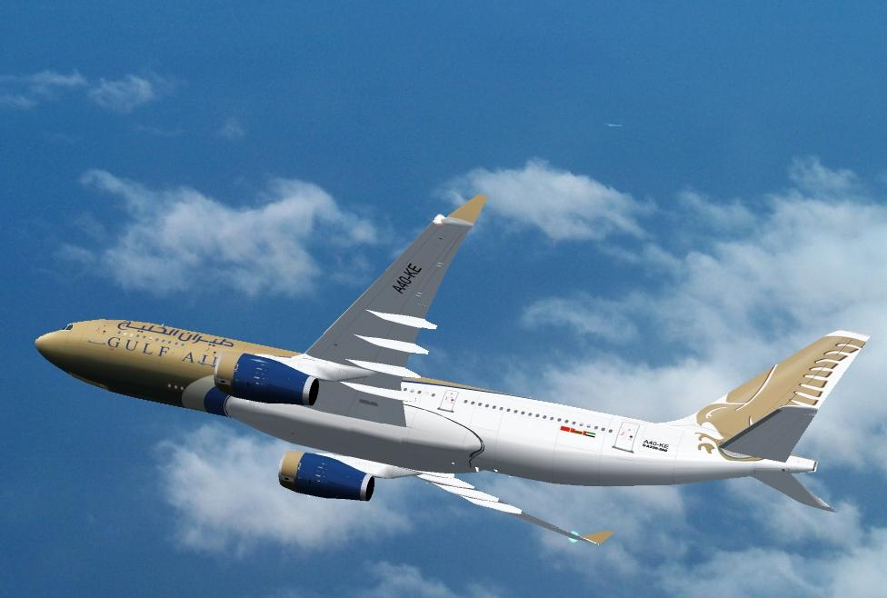 Fs2002 Gulf Air A330-243 Textures Repaint Of The Posky A330-200 In The Newest Colours Of G