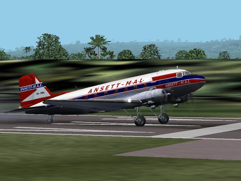 Fs2002 Douglas Dc-3 Ansett Mal Vh-Mal - A Dc-3 In The Colours Of Ansett M.a.l
