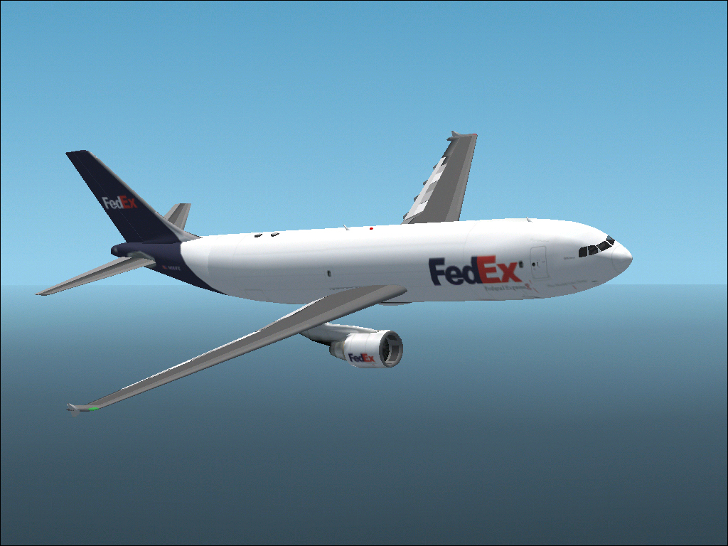 Fs2002 Aircraft A300-600 Fedex Full Moving Parts, Rotating Engine Fan And Turbine Fan