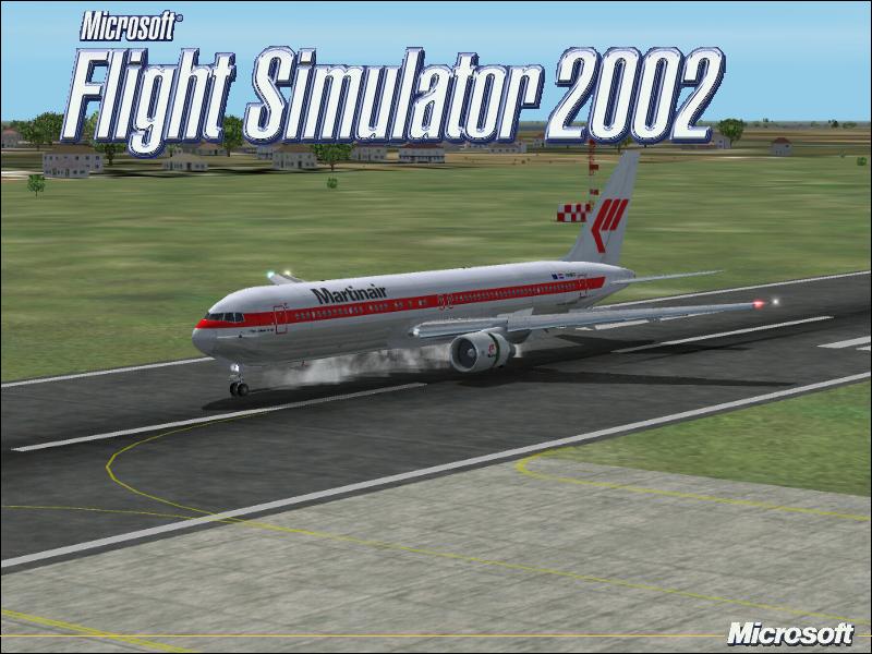 Splashscreen For Fs2002 Martinair Boeing 767-300Er Touching Down At Runway 06 At Schiphol