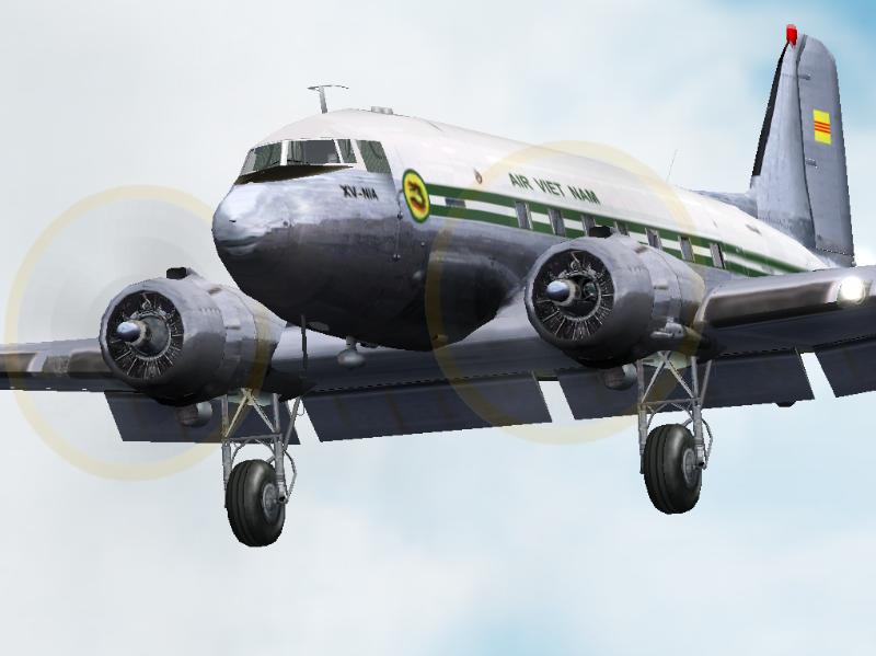 Fs2002 Douglas Dc-3 Air Viet Nam Xv-Nia This Dc-3 Is Repainted From Photographs Taken By M