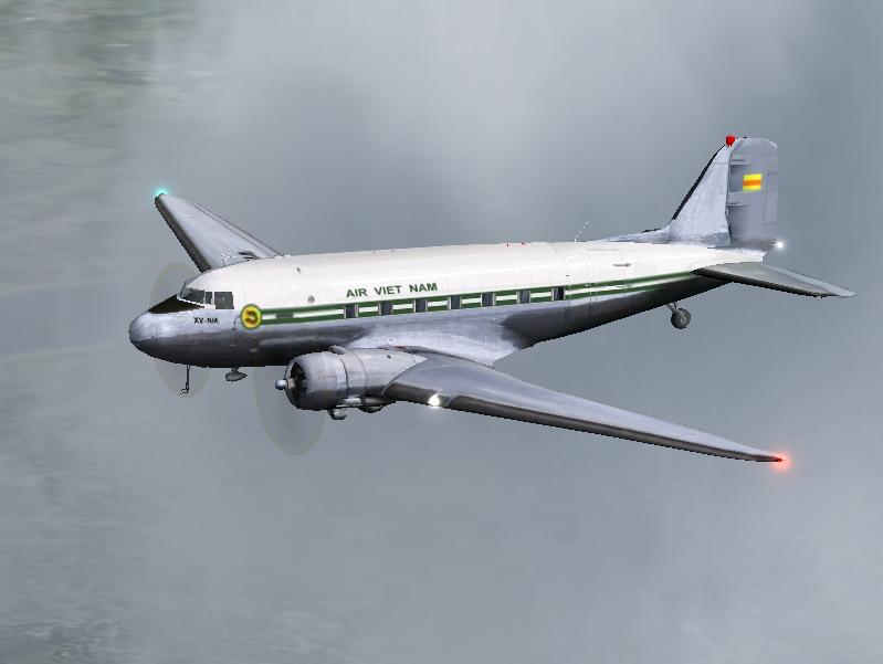 Fs2002 Douglas Dc-3 Air Viet Nam Xv-Nia This Dc-3 Is Repainted From Photographs Taken By M
