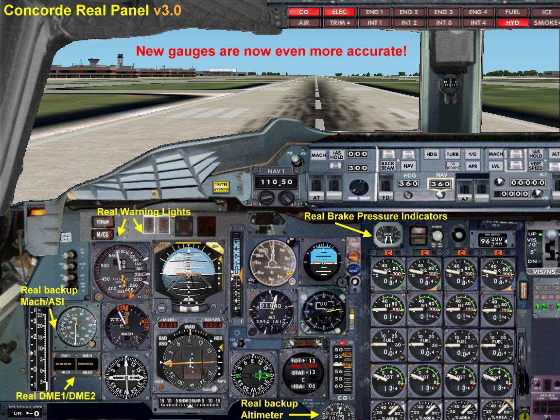 Fs2002 Concorde Real Panel V3.0 (22Th Of April, 2003) For Use With Projetmach2 From Fsfran