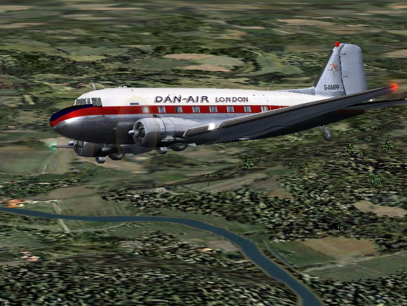 Fs2002 Douglas Dc-3 Dan-Air G-Ampp This Dc-3 Dakota, Converted From A C-47B, Is In Dan-Air