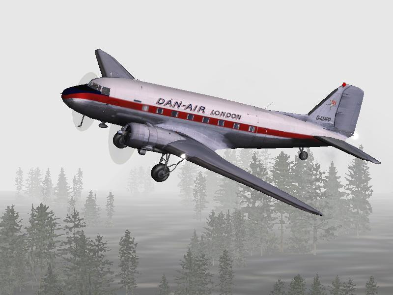 Fs2002 Douglas Dc-3 Dan-Air G-Ampp This Dc-3 Dakota, Converted From A C-47B, Is In Dan-Air