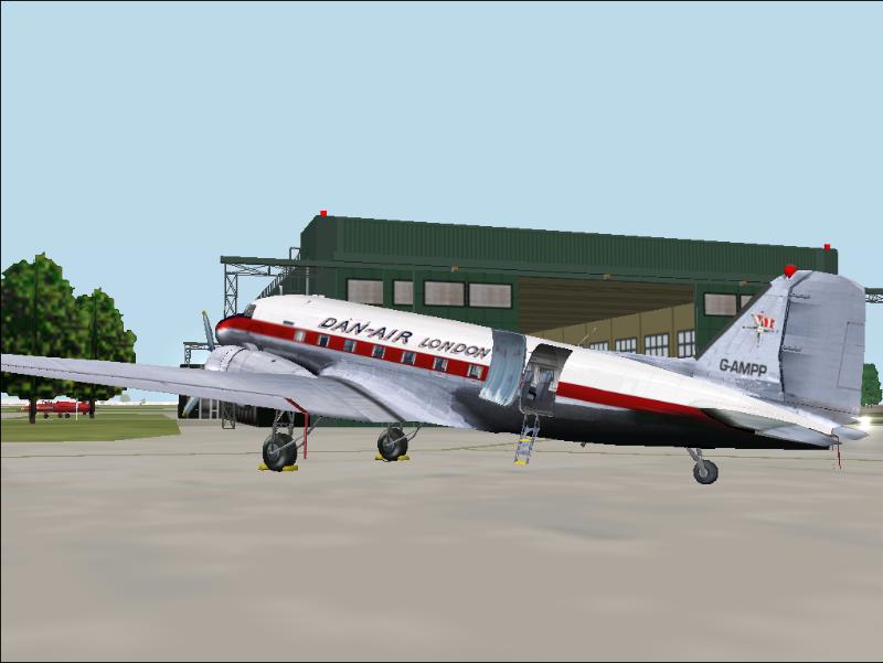 Fs2002 Douglas Dc-3 Dan-Air G-Ampp This Dc-3 Dakota, Converted From A C-47B, Is In Dan-Air