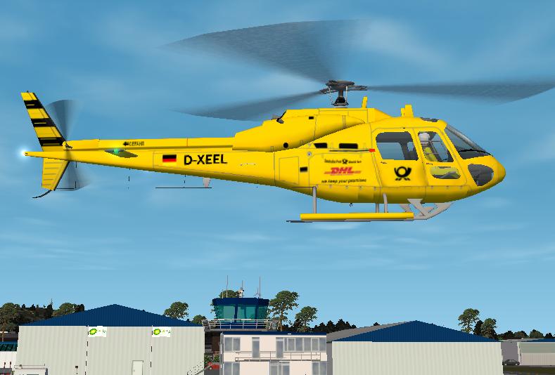 Fs2002 As355 F Twin Squirrel - Deutsche Bundespost / Dhl German Post Office World Net / Dh