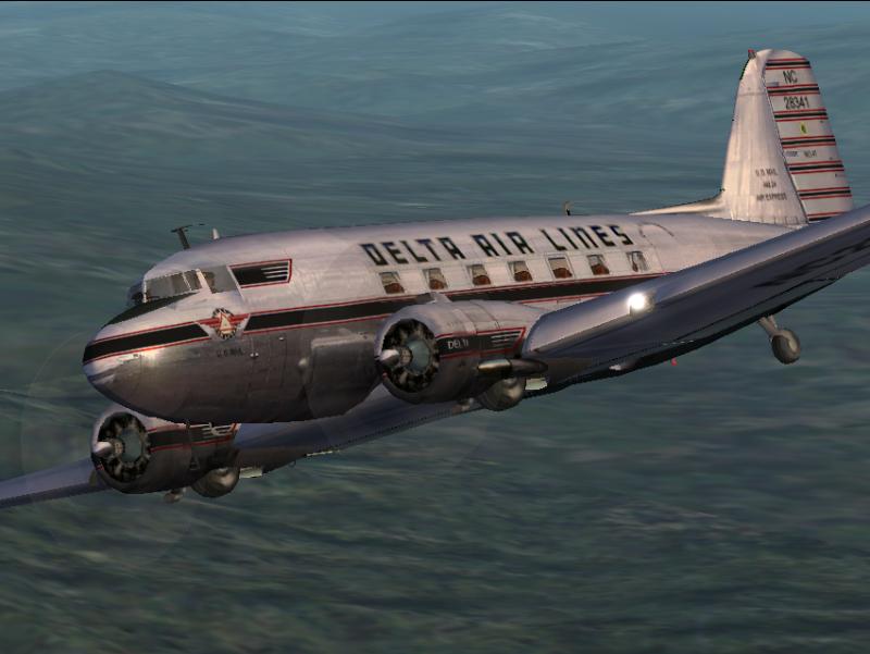Fs2002 Douglas Dc-3 Delta Ship 41 Nc28341 Delta’s Ship 41, A Douglas Dc-3 Dakota With Wrig