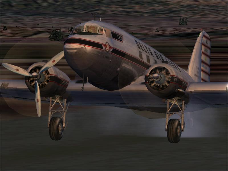 Fs2002 Douglas Dc-3 Delta Ship 41 Nc28341 Delta’s Ship 41, A Douglas Dc-3 Dakota With Wrig