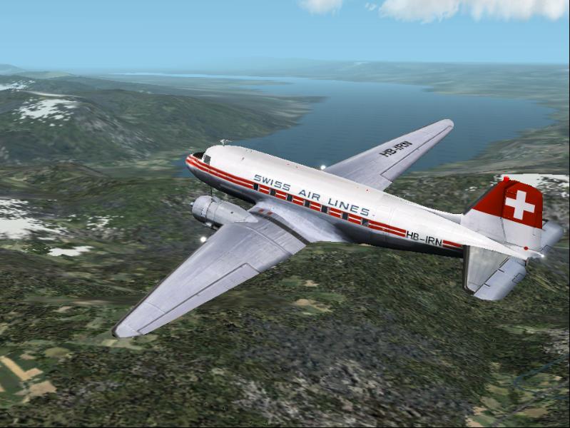 Fs2002 Douglas Dc-3 Swiss Air Lines Hb-Irn