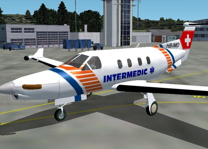Fs2002 Pilatus Pc-12 - Intermedic Air Ambulance Zurich (Fictional Paint) Intermedic Rettun