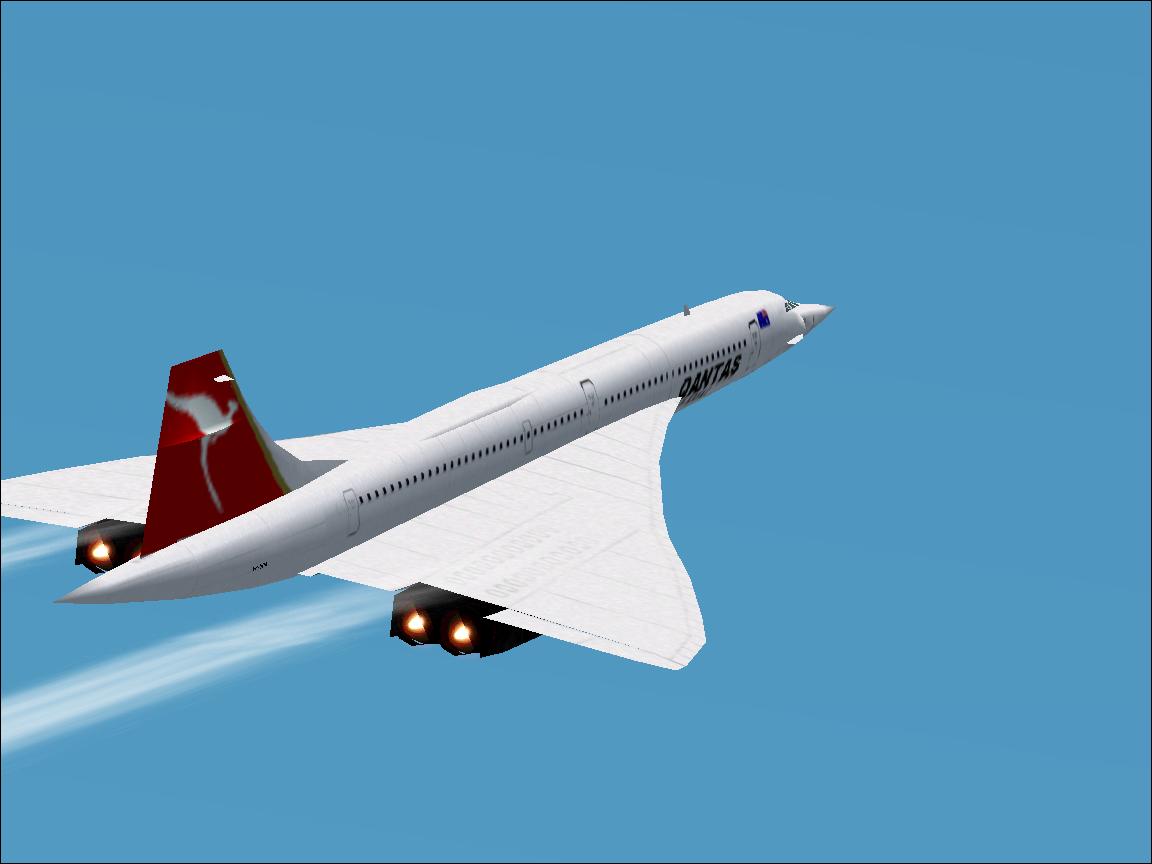Fs2002 Concorde Qantas Livery Concept Textures Exclusively Just An Idea Of What A Concorde