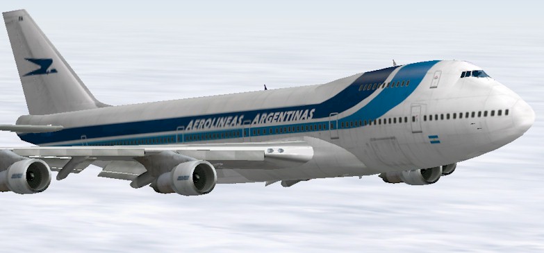 Fs2000 Boeing 747-200 Aerolineas Argentinas Registration Lv-Opa