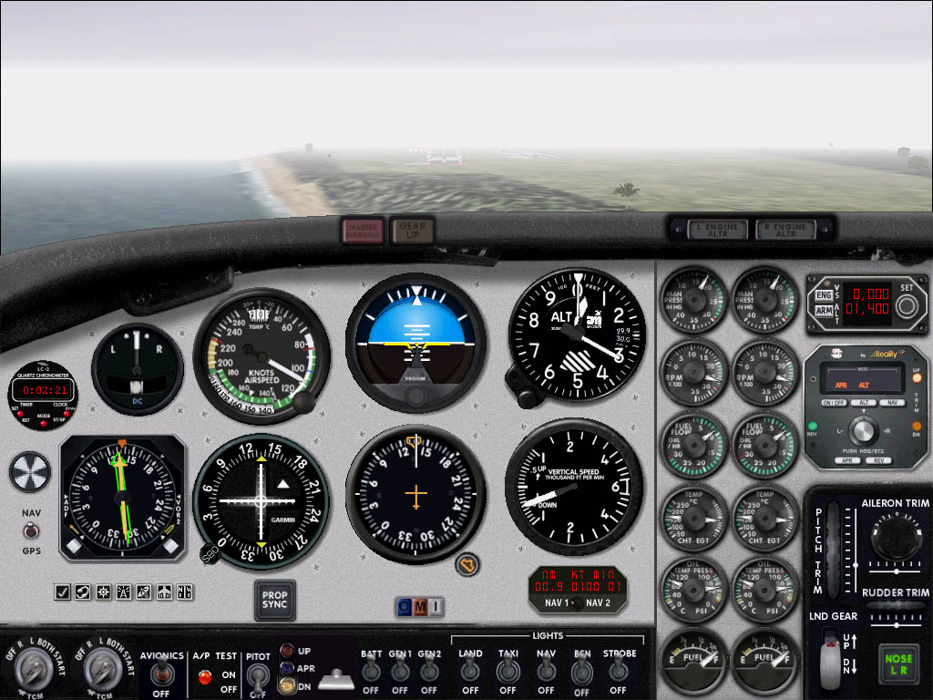 Replacement Attitude Indicator And Directional Gyro For Fs2002 Pro Beech Baron