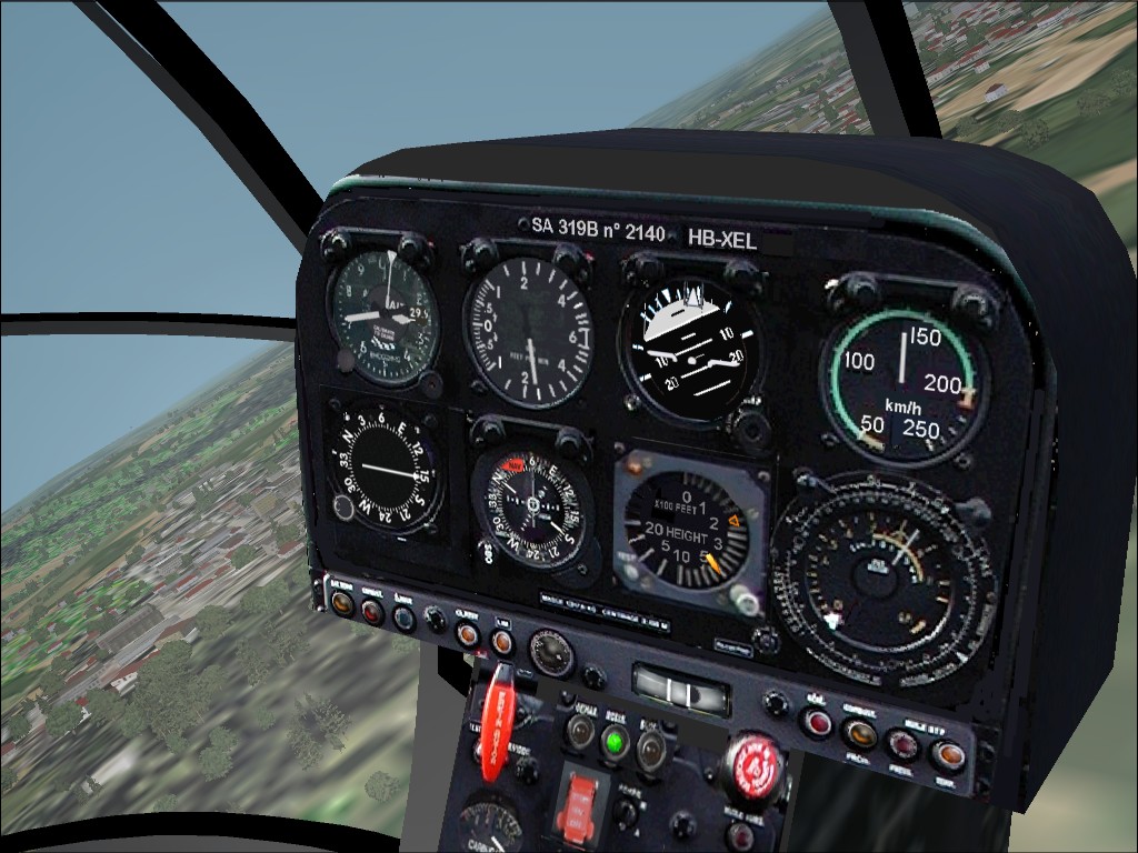 Fs2002 Panel For G-Max Aerospatiale Sa316B Alouette Iii New Virtual Cockpit For G-Max Alou