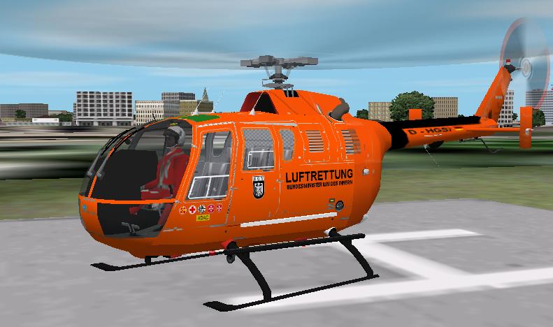 Fs2002 Bölkow 105, Luftrettung Christoph 13, Bielefeld (D) This Helicopter Is Operating In