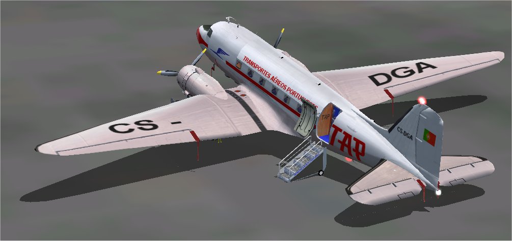 Fs2002 Tap-Air Portugal Cs-Dga V1.0 Based On The Douglas Dc-3 Dc3-Airways N1776 Model