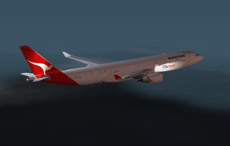 Project Opensky Airbus A330-200 Qantas Airways A330-201 Vh-Eba Cradle Mountain Version 2 V