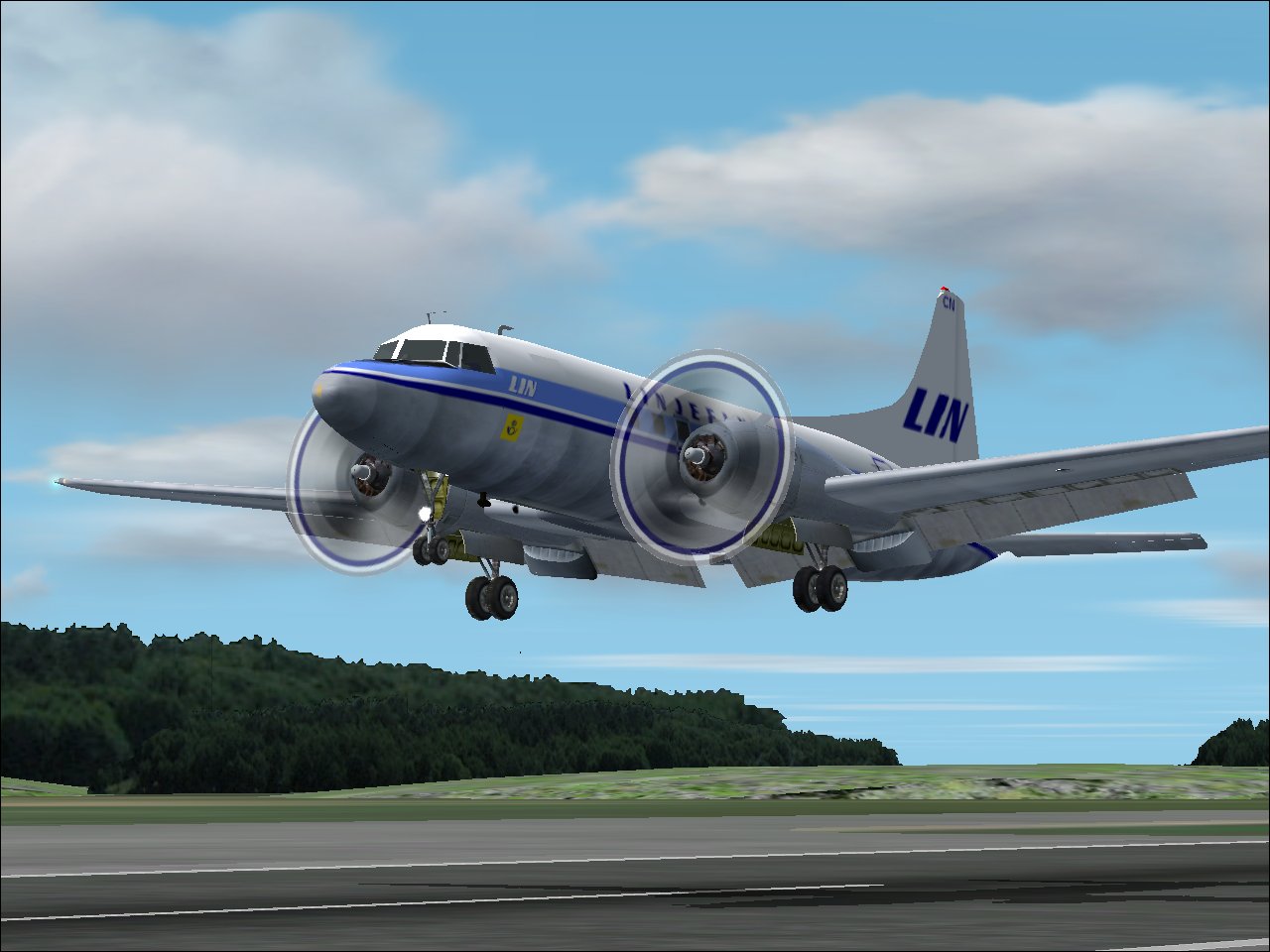 Fs2002 Linjeflyg Convair Cv-440 Se-Cnn Linjeflyg Was A Swedish Domestic Airline — 1
