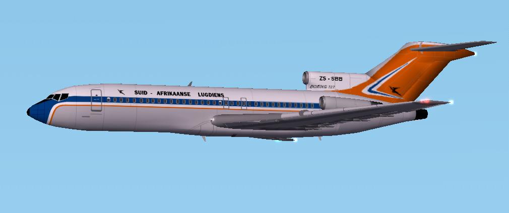 Fs2002 Aircraft B727-44 Soth African Airways Limpopo Zs-Sbb Late 1960S Original Model By K
