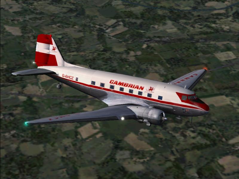 Fs2002 Douglas Dc-3 Cambrian Airways (2) A Dc-3 In Two Liveries