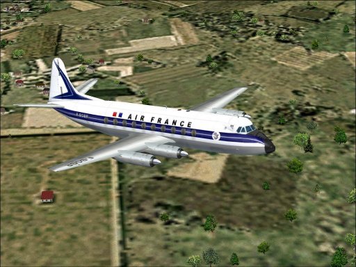 Fs2002 Aircraft Vickers Viscount 700 In Three Liveries Air France, Danair-London, Bahamas