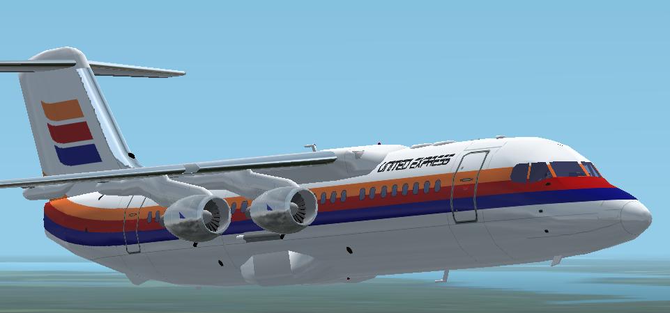 Fs2002 United Express Bae 146-200 A Textures Repaint Of Mike Stones Bae 146 Wearing The Li