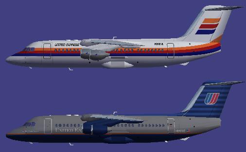 Fs2002 United Express Bae 146-200 A Textures Repaint Of Mike Stones Bae 146 Wearing The Li