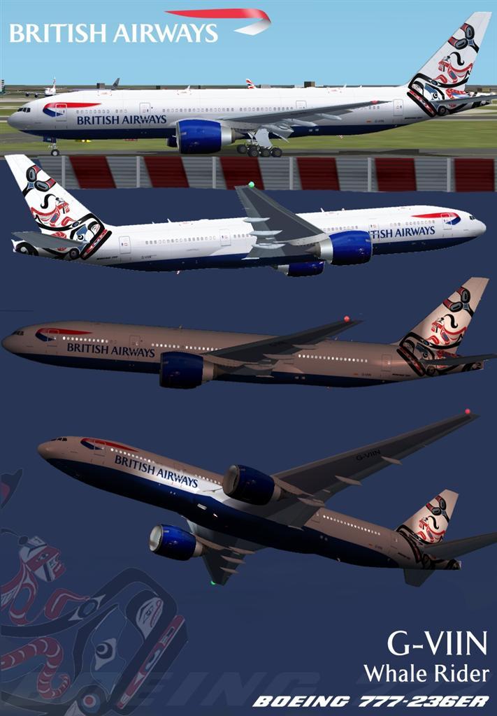 Fs2002 British Airways 777-236Er Viin Textures Repaint Of The Meljet Boeing 777-200 In Bri