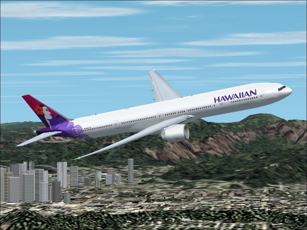 Meljet Boeing 777-300 (Fictional) Hawaiian Airlines Repaint Boeing 777-300 For Fs2002 Vers