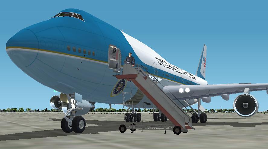 Fs2002 Boeing 747 Air Force One V2 Textures Repaint Of The Meljet 747 In The Livery Of Air