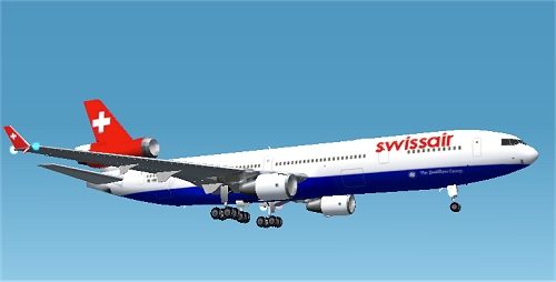 Fs2002 Mcdonnell Douglas Md-11 Swissair Qualiflyer C/S Model, Animation And Master Texture