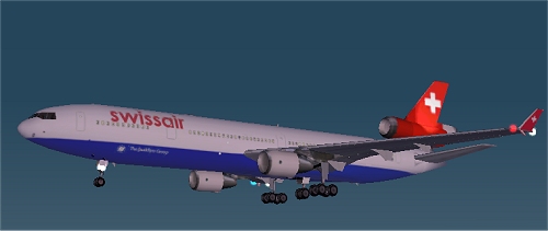 Fs2002 Mcdonnell Douglas Md-11 Swissair Qualiflyer C/S Model, Animation And Master Texture