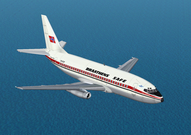 This Is A Textures Repaint Of Ffx/Sga Boeing 737-200 In The Colour Of Braathens Safe, Old