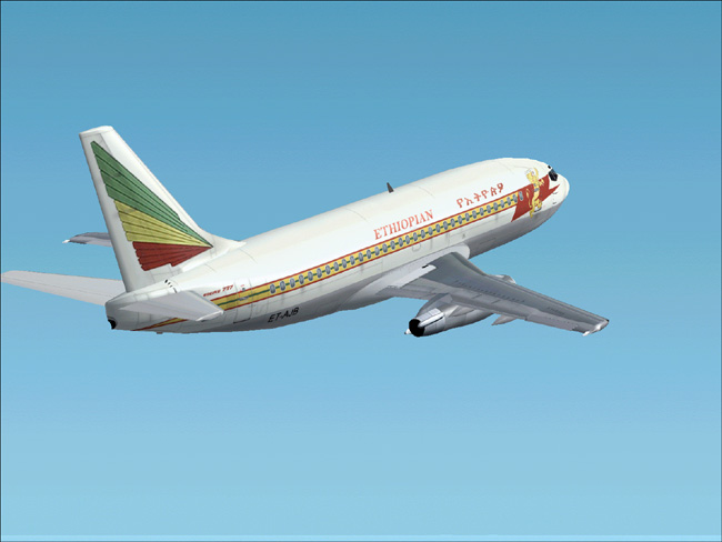 This Is A Textures Repaint Of Ffx/Sga Boeing 737-200 In The Colour Of Ethiopian Airlines, — 1