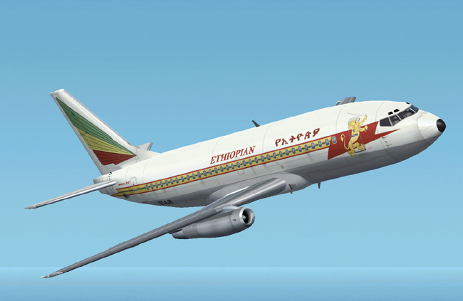 This Is A Textures Repaint Of Ffx/Sga Boeing 737-200 In The Colour Of Ethiopian Airlines,