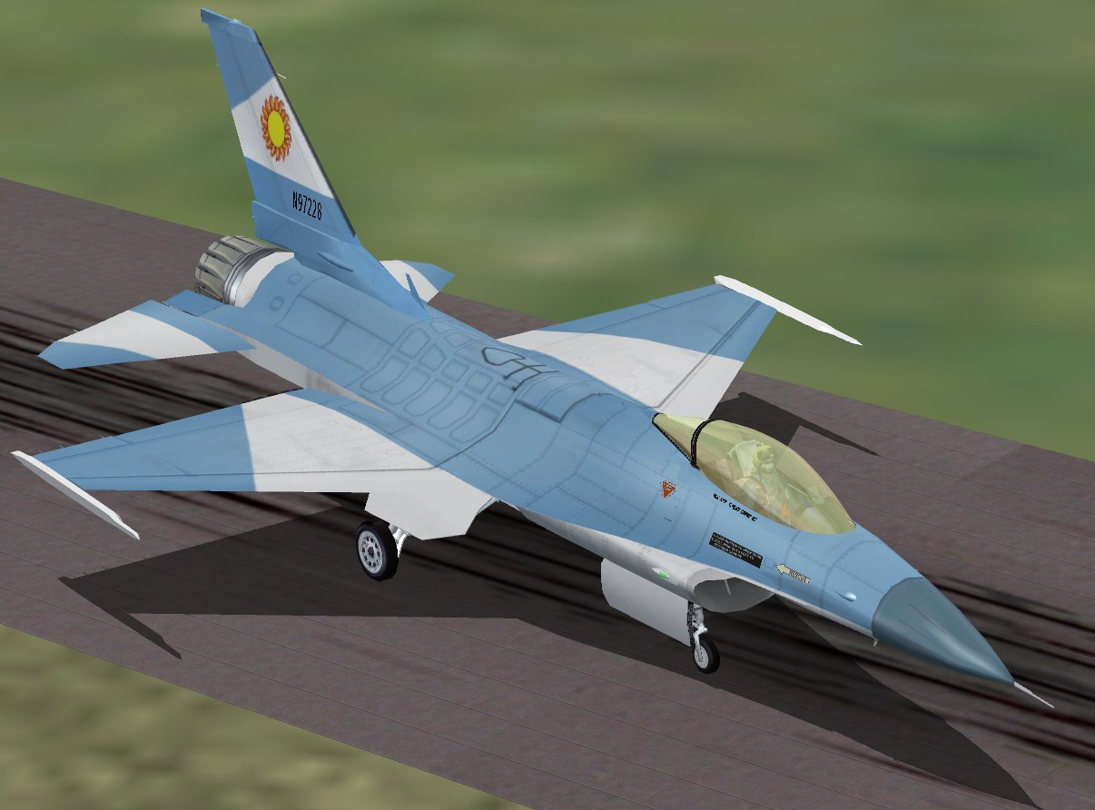 Fs2002 F-16 Falcon In Blue & White Civilian Colors
