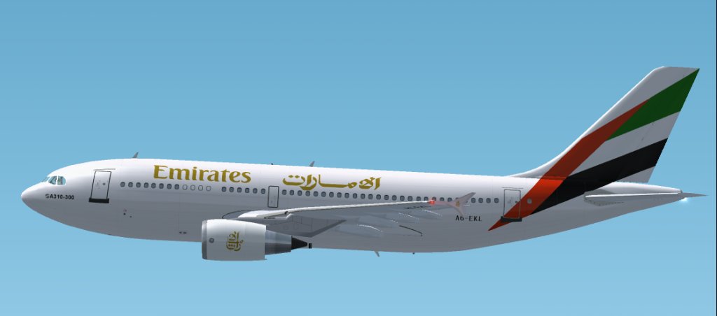 Fs2002 A310-308 Emirates Airlines A6-Ekl A310-308 Emirates Airlines Livery