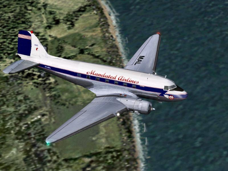 Fs2002 Douglas Dc-3 Mandated Airlines Vh-Mal This Aircraft Was Previously Betsy, The Found