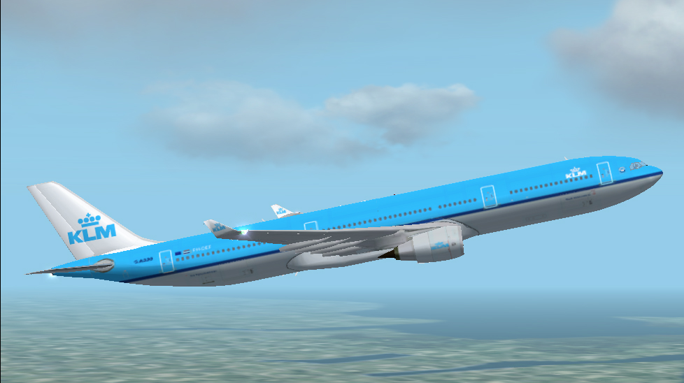 Fs2002 Klm Airbus A330-300 Ge Textures Repaint Of The Posky A330-300 In The New Klm Colour