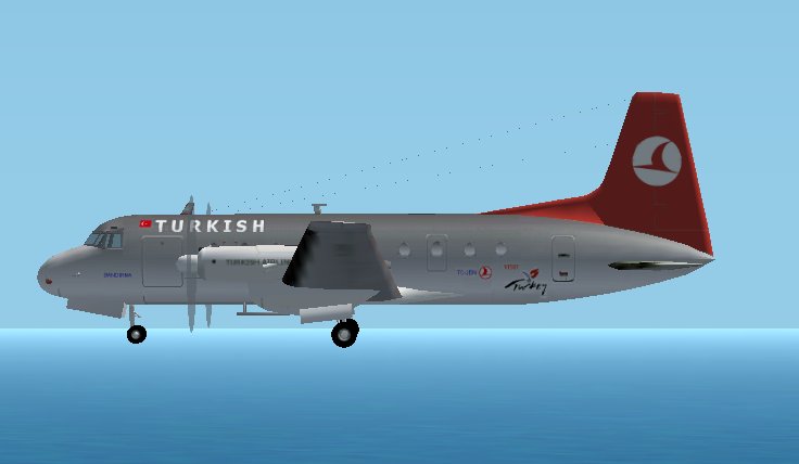 Fs2002 Hawker Siddeley Hs748 Turkish Airlines This Two Propoller Aircraft Has Full Animate