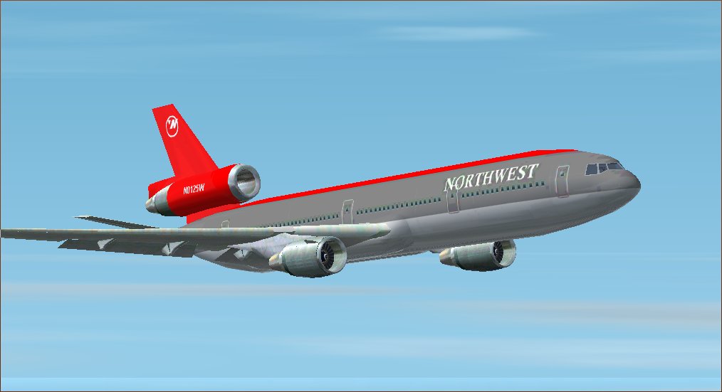 Fs2002 Douglas Dc-10 Northwest Ai Aircraft This Gmax Model Ai Compatible And Atc Recognize