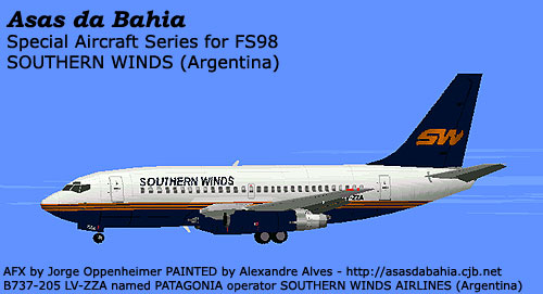 Fs98/2000 Southern Winds Boeing 737-200, Registration Lv-Zza