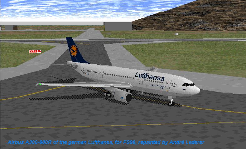Fs98 Lufthansa Airbus A300-600R Features A Realistic Texture Of The D-Aiax Fürth, Flaps An — 1